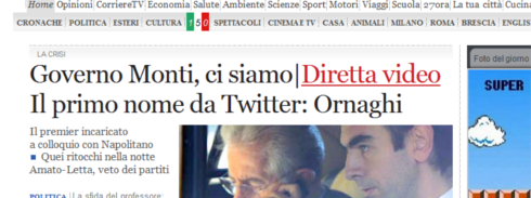 corriere e notizie su twitter